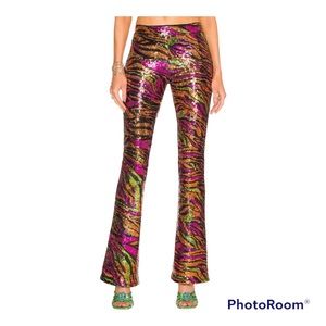 NWT Dundas Jerry Flare Pants in Black Zebra